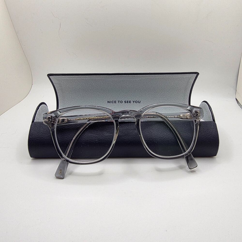 Warby Parker Clear Frame Eyeglasses Round Transparent Frames w/ Case Lightweight